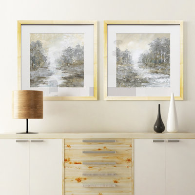 Babbling Brook I, ensemble de 2 reproductions d’art encadrées sur papier