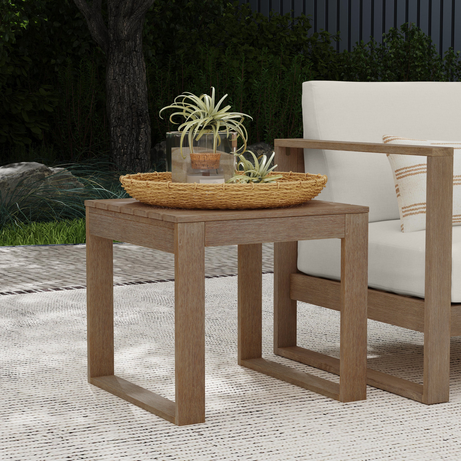 Cove 22" Eucalyptus Patio Side Table
