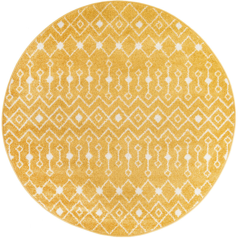 Geometric Indoor Rug, Round 7'10"