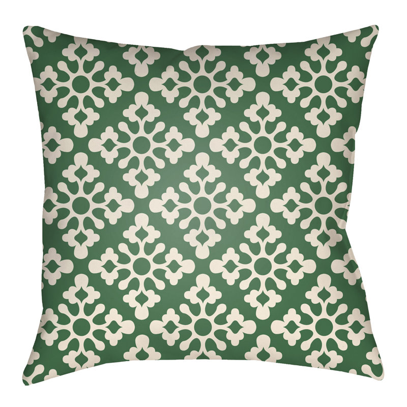Litchfield Ladson Floral Throw Pillow, Kelly Green/Ivory, 22" H x 22" W