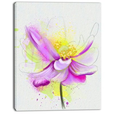 « belle fleur mauve avec jaune », reproduction d’art sur toile tendue