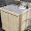 Meuble-lavabo mural de 61 cm (24 po) sans lavabo, en chêne avec grands tiroirs de rangement, certifié Carb2, faible teneur en formaldéhyde, montage facile, profondeur de 60,7 cm (23,9 po), largeur de 46 cm (18,12 po), hauteur de 84,2 cm (33,14 po), vasque suspendue