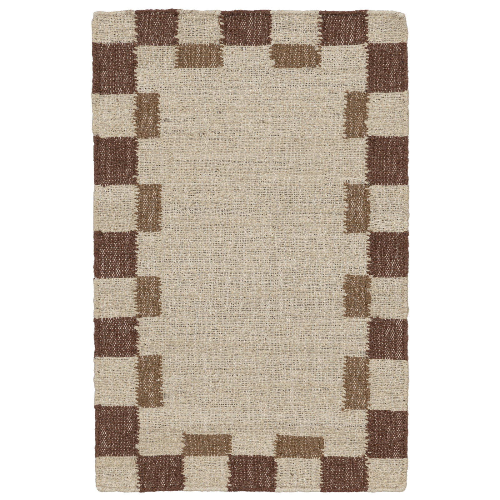 Heidi Checkered Flatweave Jute Rug, 2'x3', Red