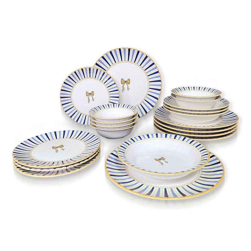 Dinner Set, Blue/Light Blue