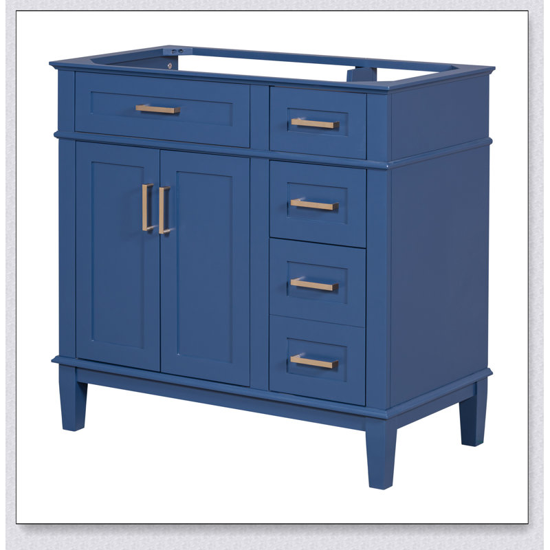 Meuble-lavabo moderne 36 po (lavabo non inclus), Bleu