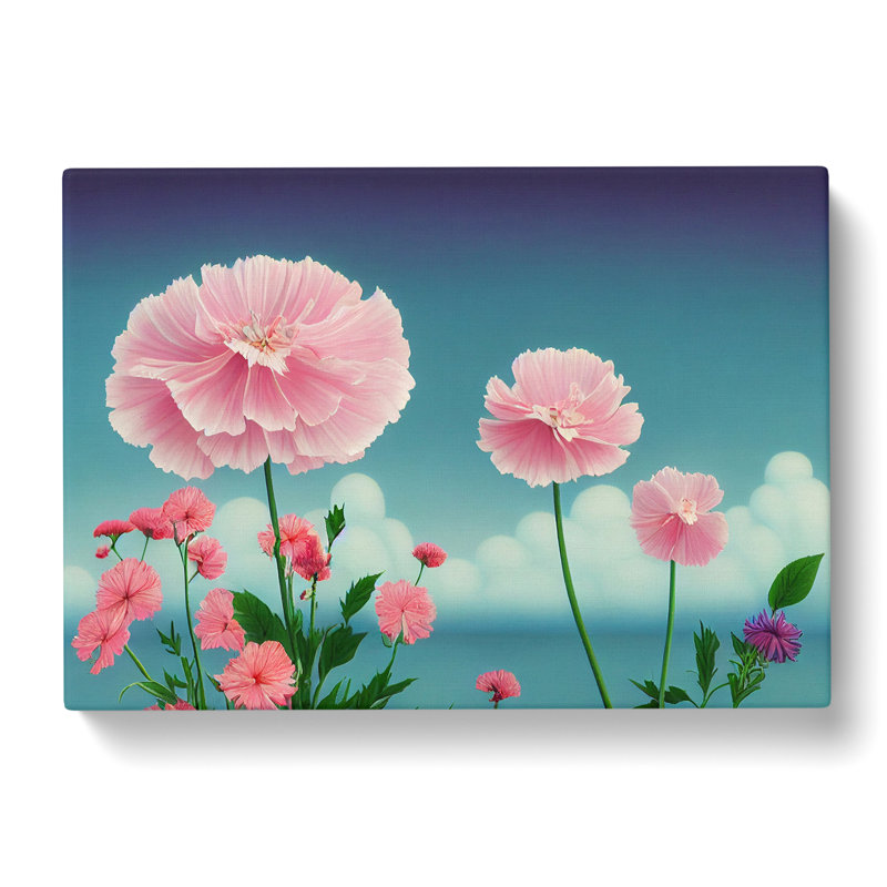 Appealing Carnation Flowers - Wrapped Canvas, 35cm H x 50cm W x 3cm D