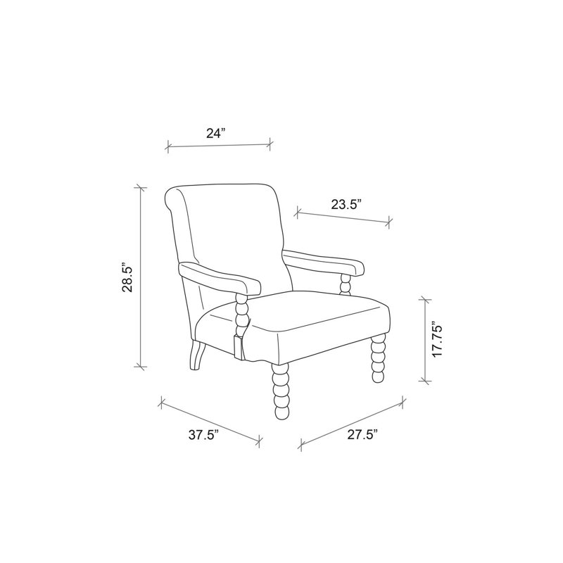 Pod Occasional Chair Upholstered in Ardmore Fabric, Pangolin Park Ash Linen Blend