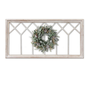 Décoration murale cadre de fenêtre rustique en bois 40 X 20 pouces