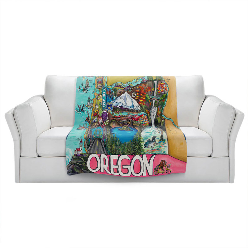  Jeté amusant Oregon, l 51 po x L 60 po