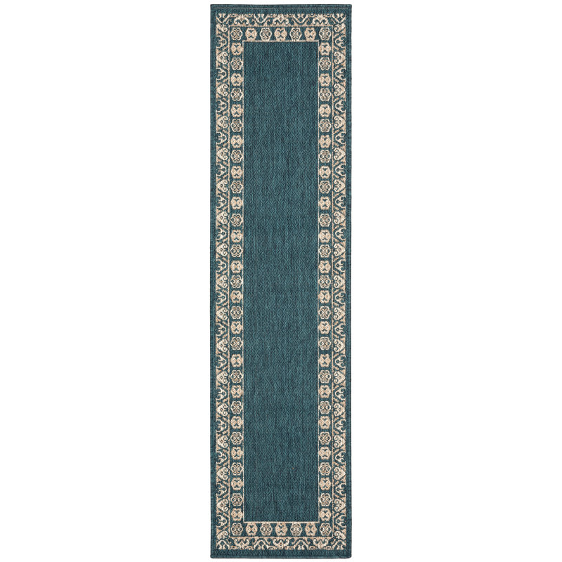 Tapis oriental bleu / gris Izola, Tapis de couloir 1 pi 10 po x 7 pi 6 po