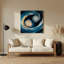 Art mural bleu galaxie espace-2120448318