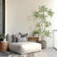 Plantes artificielles d'intérieur, grande plante de plancher artificielle en pot, arbre artificiel Nandina avec pot de fleurs gris-1236906883