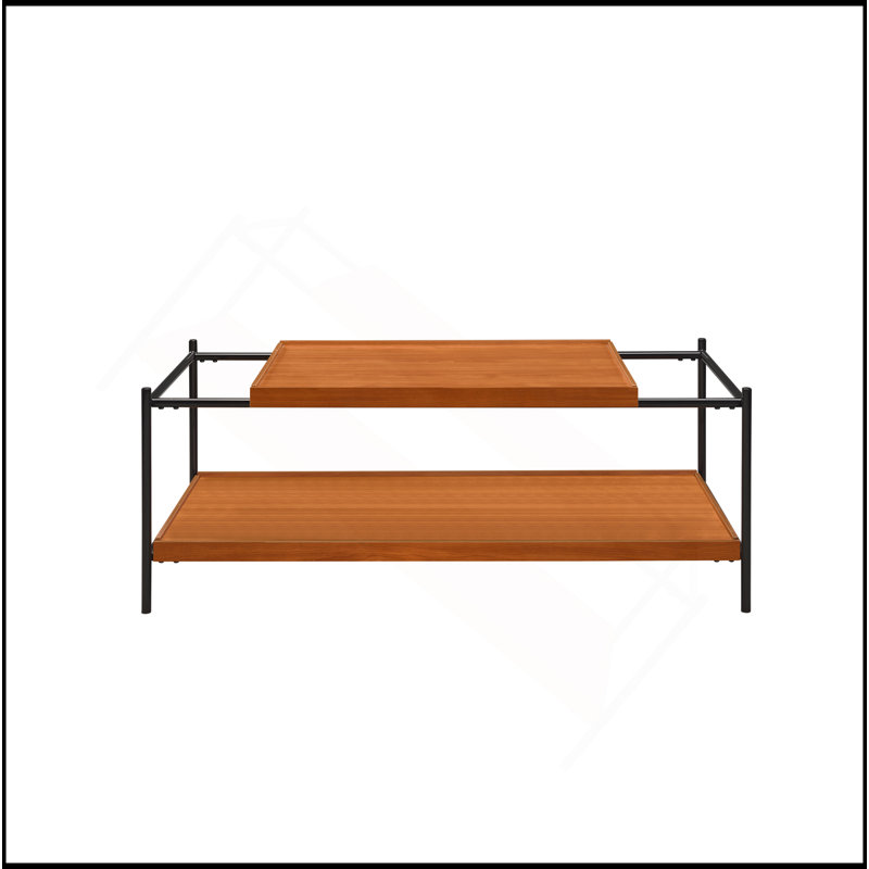 Honey Oak & Black Finish Coffee Table