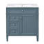 Meuble-lavabo bleu 30 po avec lavabo supérieur, meuble-lavabo moderne simple à 2 tiroirs et tiroir basculant-131217630-131413125