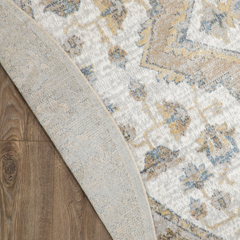 Pritts Washable Oriental Indoor Rug, Round 5'3"