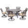 Ricard Round 6 - Person 60'' Long Aluminum Dining Set with Cushions