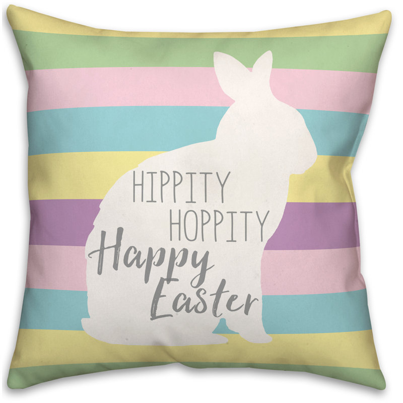 Hippity Hoppity Striped Throw Pillow, 26" x 26"