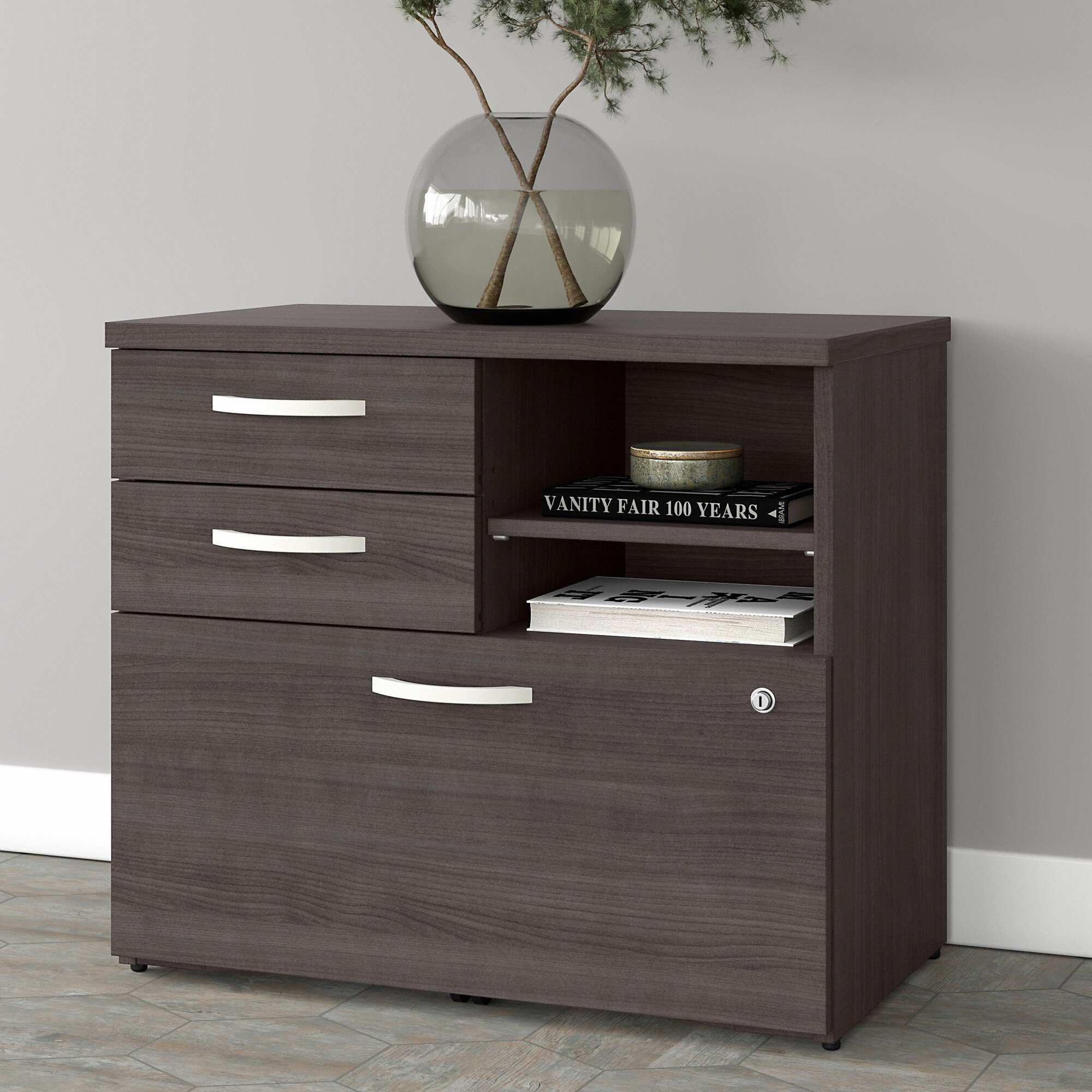 Halifax Wide Storage Cabinet, 3-Small and 2-Wide Drawers in Multiple  Finishes by Winsome Wood