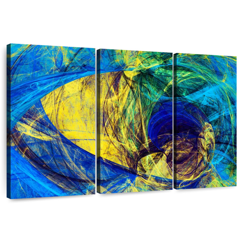Avery Blue Abstract Tunnels, 32" H x 50" W