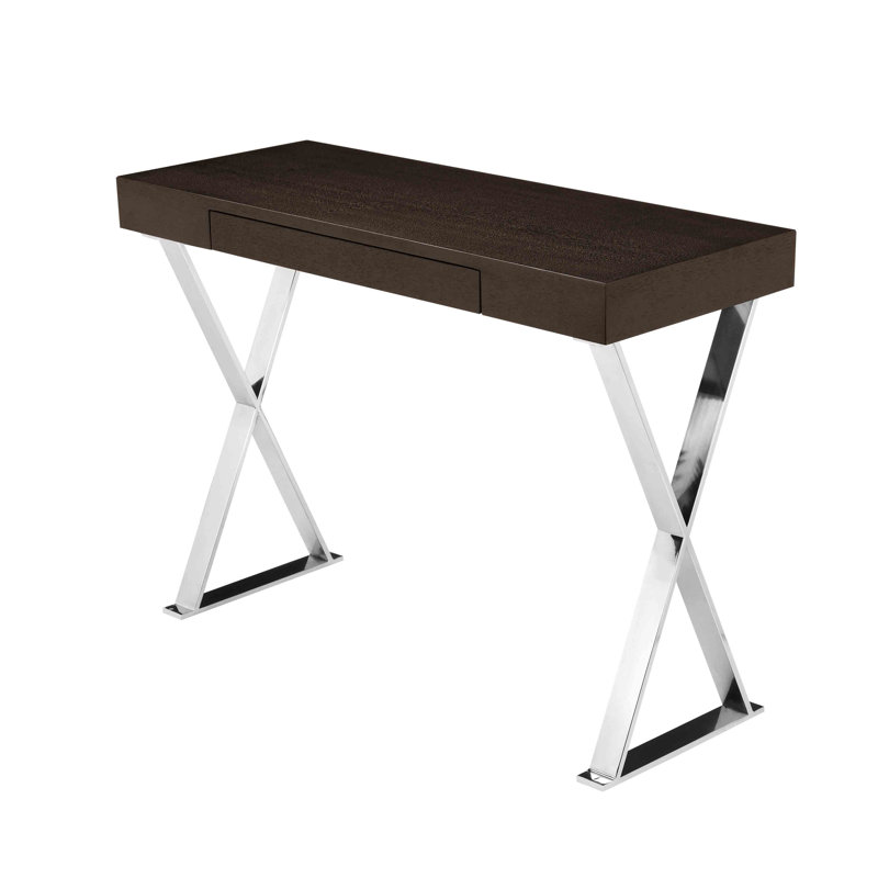 Artus Metal Base Writing Desk, Espresso