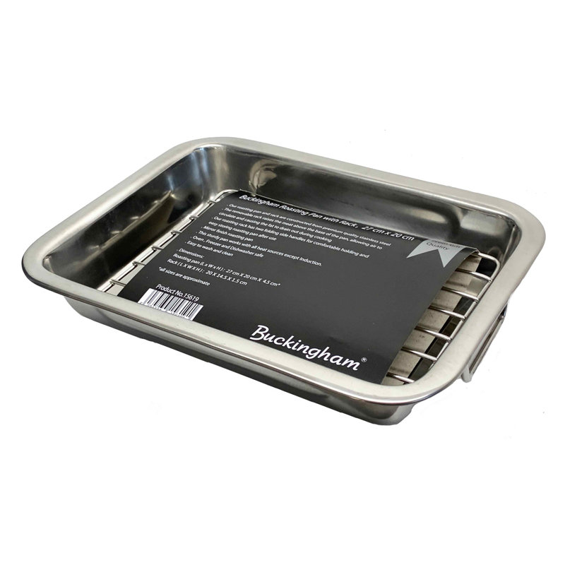 Buckingham Roasting Tray Stainless Steel with Grill Rack 