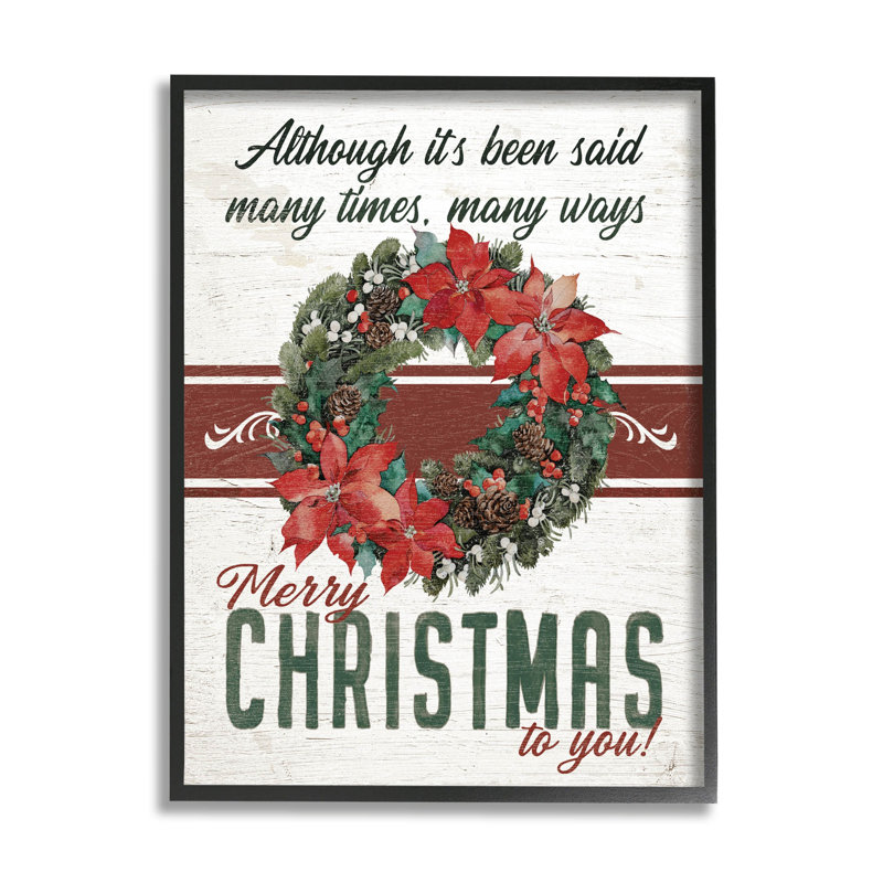 «Merry Christmas To You» à -197, H 14 po x l 11 po x P 1,5 po, Giclée encadrée noir minuit