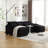 U - Shaped Combination With Chenille Fabric, Solid Wood Frame, Sponge For A Comfortable And Stylish Living Room Center Seating Area-1492015374