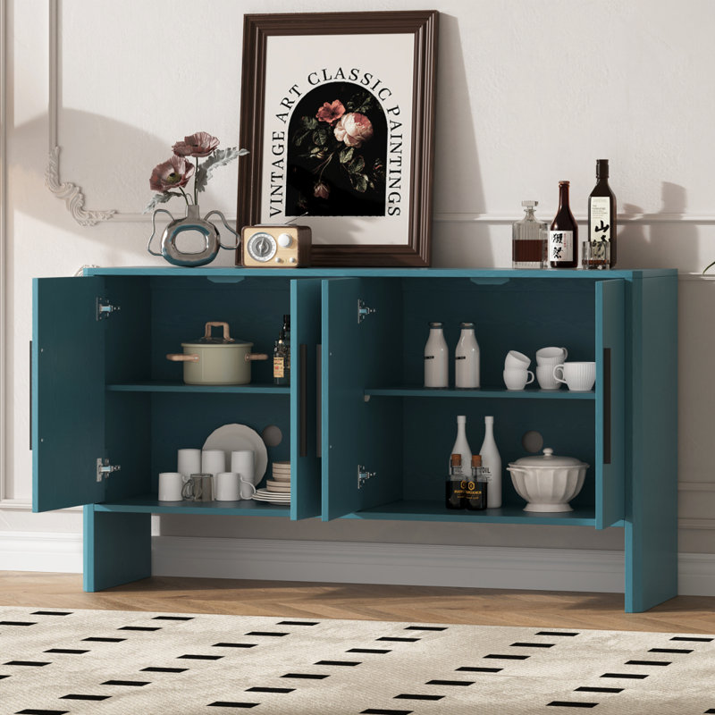 Charmante armoire avec rangement polyvalent pour chaque pièce, rehaussant l'esthétique et l'organisation, Bleu antique
