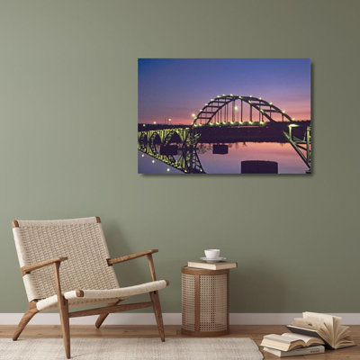Art sur toile tendue par Flaherty, Dennis Gallery: Arkansas, Ozark Ozark Bridge over Arkansas River