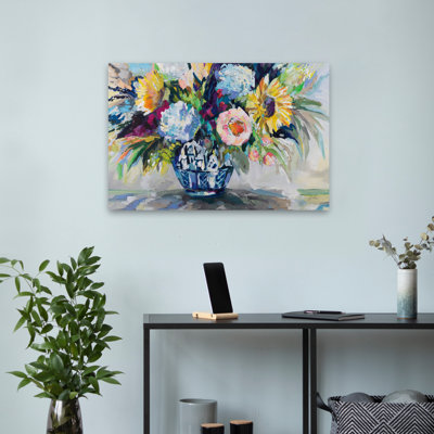 Bleu et bouquet gingembre Pop Art