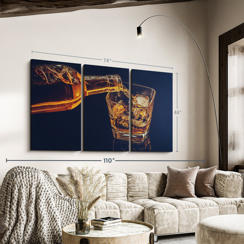 «Versing Whisky Glass» sur, H 48 po x l 74 po x P 1,25 po