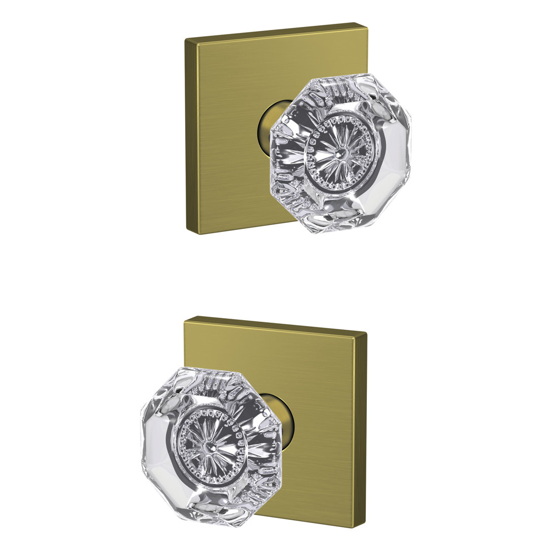 Alexandria Hall-Closet and Bed-Bath Glass Knob with Collins Trim Schlage 