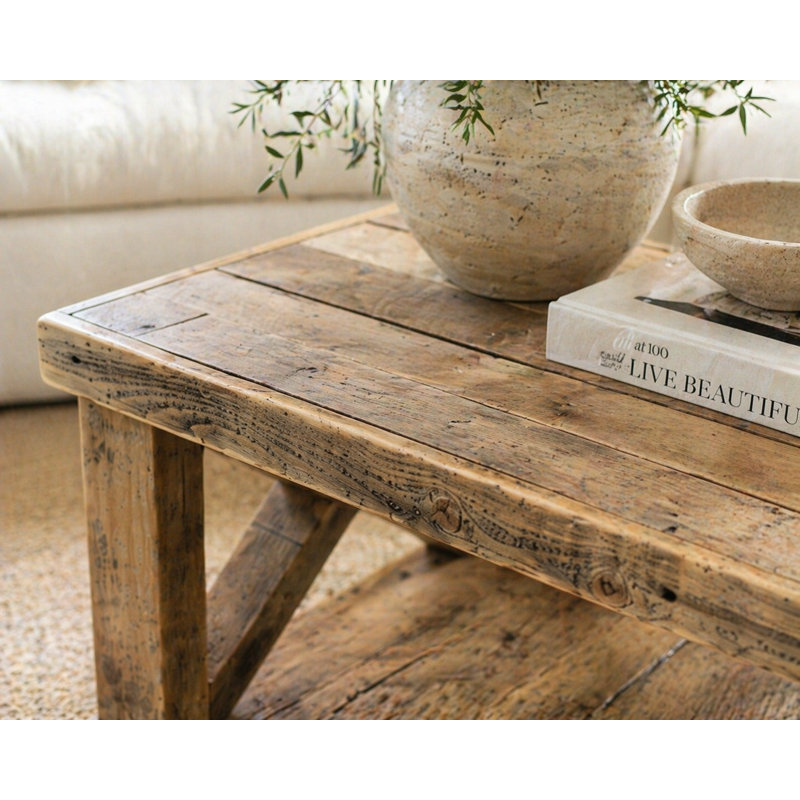 Mercantile 40'' Solid Wood Coffee Table with Shelf