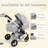 Convertible Baby Stroller, Folding High Landscape Infant Carriage, Adjustable Canopy, Diaper Bag, Anti-Shock-116818971