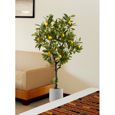 47'' Faux Lemon Tree in Pot
