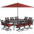 Elmfield 10 - Person Metal Patio Dining Set with Rectangular Table , Cushions Included-578817064