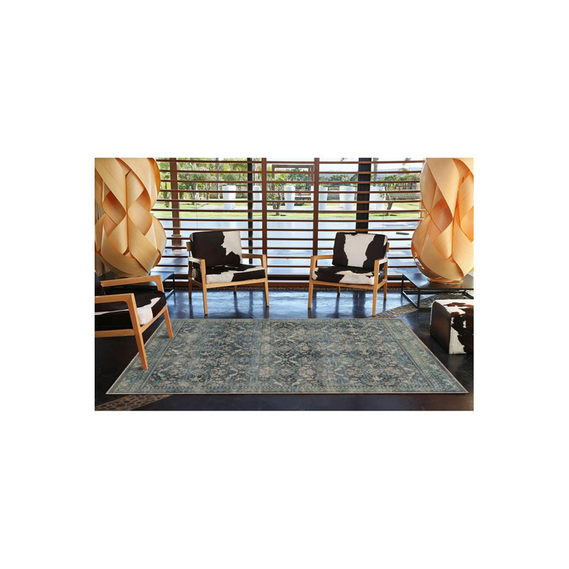Tapis tissé à motif géométrique lavable anthracite, Sous-tapis carré 3 pi 3 po inclus