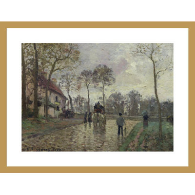 «The Coach to Louveciennes» par Camille Pissarro, impression giclée sur cadre