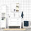 Armoire à pharmacie de salle de bain avec miroir, 24,19 po x 25,5 po, tablette de rangement murale, blanc pour rangement de miroir de salon et de salle de lavage, attrayant