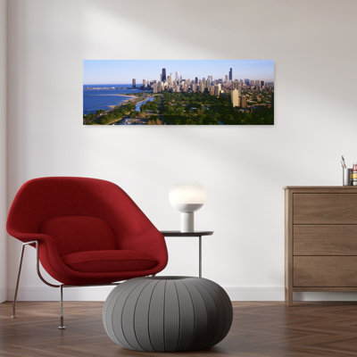 Vue aérienne de l'horizon, Chicago, Illinois, États-Unis, art contemporain abstrait, art mural de la ville