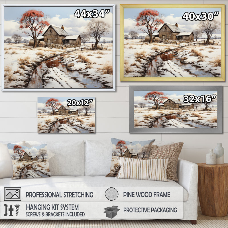Barns rustic charm xi - impressions sur toile de ferme, Toile tendue, H 12 po x l 20 po x P 1 po