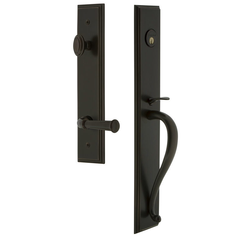 Carré Complete Inactive Dummy Handleset with Georgetown Lever and Rosette, Right, Timeless Bronze