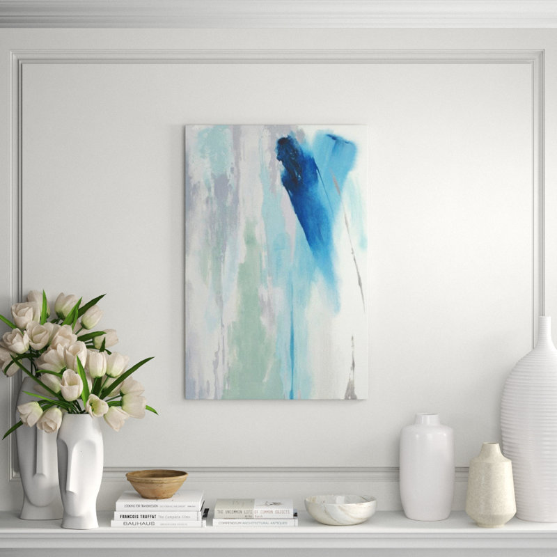 Blue Filming I Print by Janice Sadler, Image Brush Gel, 45" H x 30" W