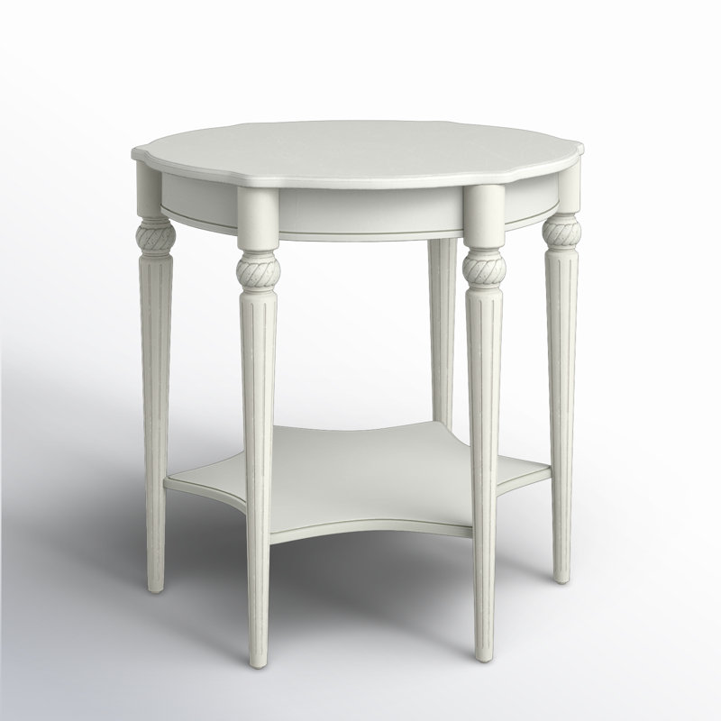 Bainbridge Round Side Table, Cottage White