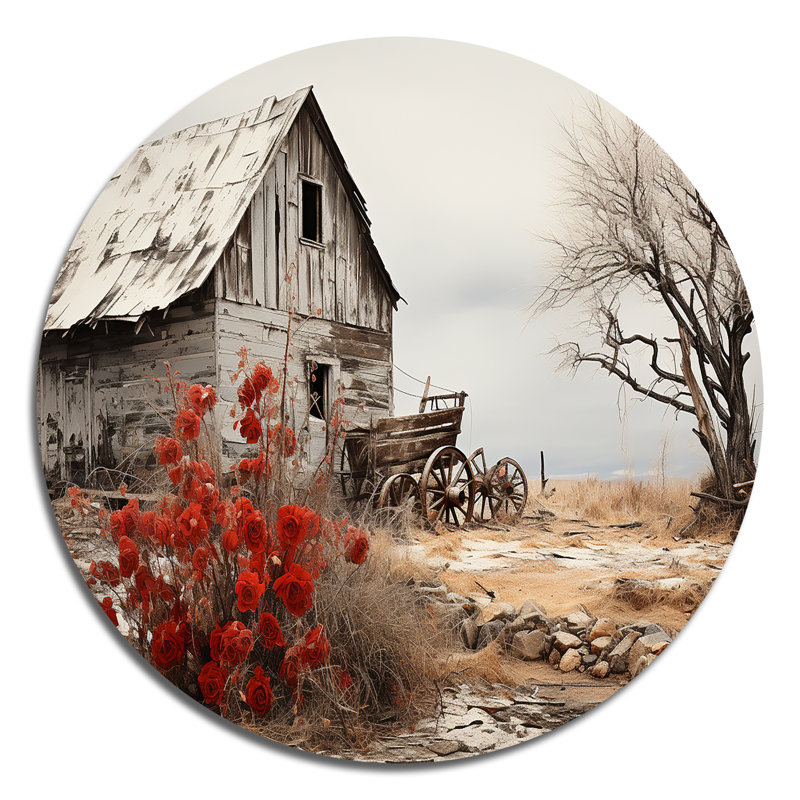 Maynard - Paysages d'art rond en métal, H 23 po x l 23 po