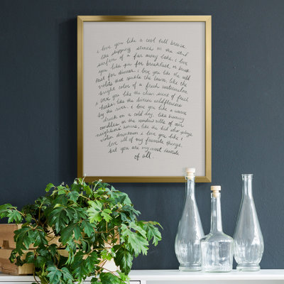 Lettre à un amoureux II - Toile avec cadre de qualité supérieure - Prêt à être accroché