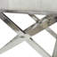 Tabouret en cuir capitonné gris clair Cayden