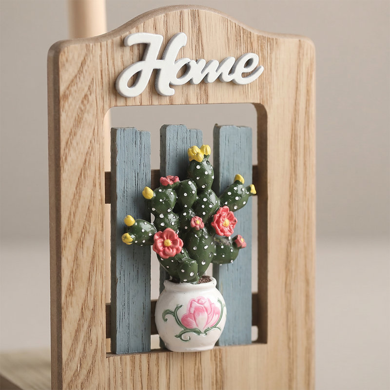Cactus - Mignon porte-serviettes en bois, Cactus