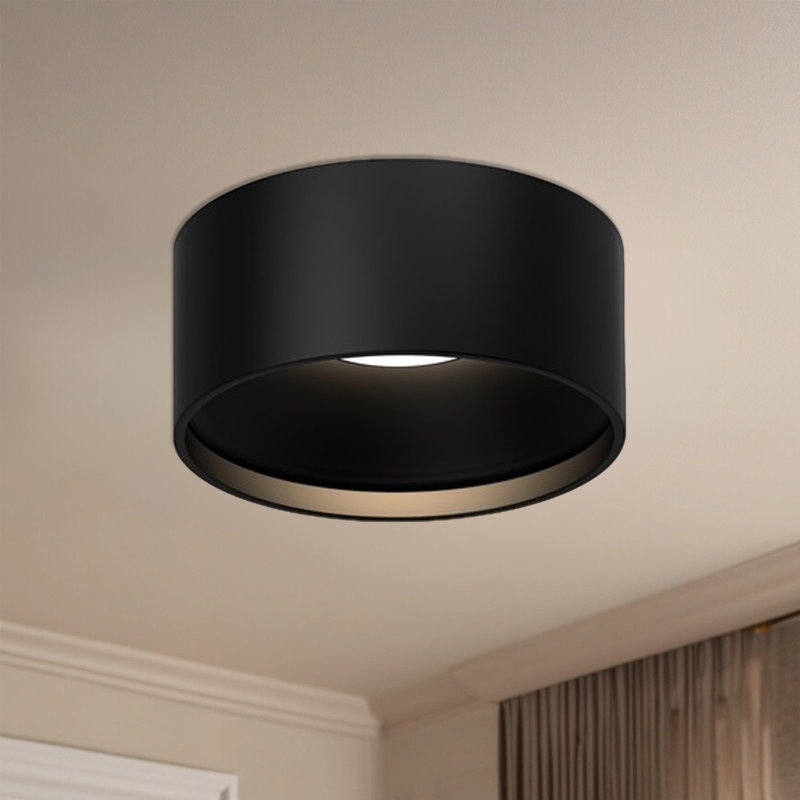 Lucci LED Flush Mount, Black, 2" H x 4.75" W x 4.75" D