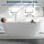 Baignoire autoportante de 59 pouces - Baignoire de trempage en acrylique brillant avec drain et trop-plein chromés, baignoire de luxe moderne pour petites salles de bain, blanc